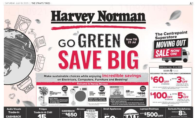 Harvey Norman ad in this weeks Singapore's newspaper (Image: Screenshot)