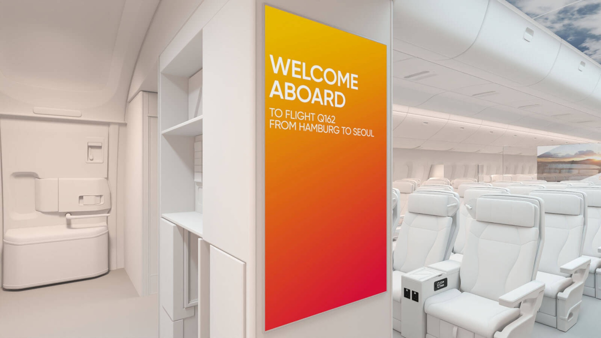 Digital Signage for aircraft cabins (Photo: Aerq)