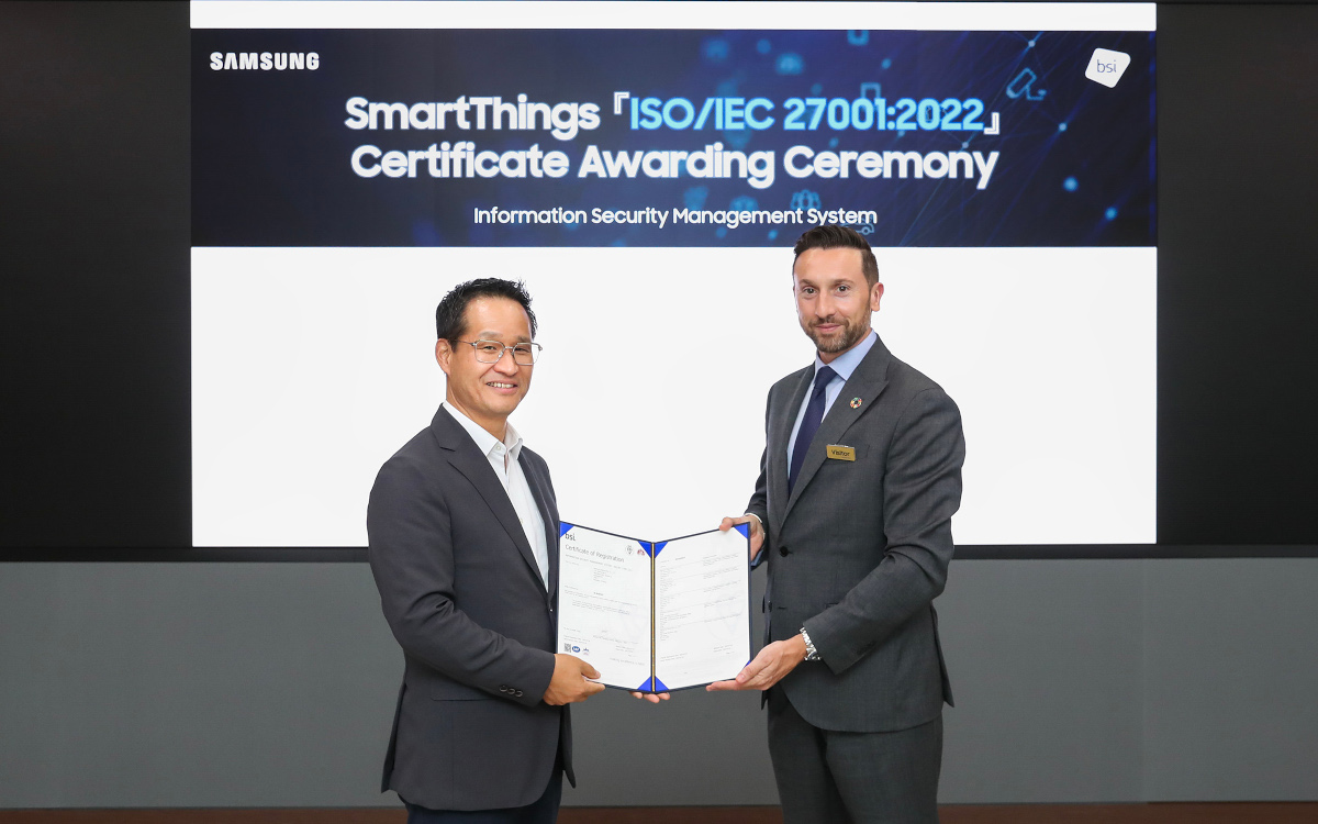 Samsung Smartthings receives ISO 27001 certification (Image: Samsung)