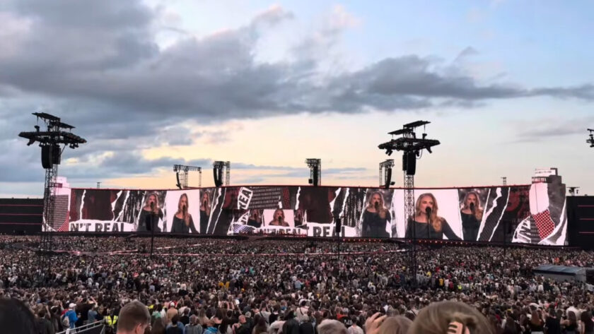 Adele's mega screen in Munich (Photo: Screenshot/ In Concert)