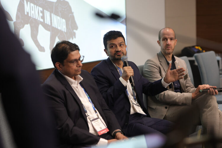 From left to right: Rekun Verma from TPV (PPDS), Sanket Rambhia from Xtreme Media and Tobias Lang from Lang AG (Photo: invidis/Infocomm)