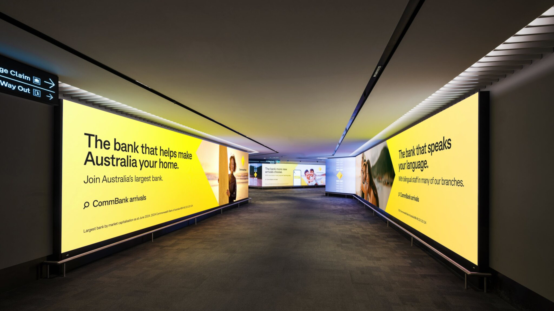 The new LED Walk at Melbourne Airport (Photo: oOh!media)