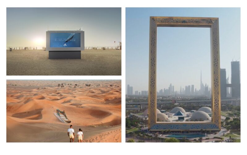 Creative OoH by Adidas - From Liquid Billboard to 3D Shoe in the desert (Images: Adidas)