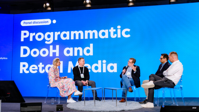 The Programmatic Panel (from left): Moderator Laila Hede Jensen; Patrick Merkel, Ströer; Christian-Georg Siebke, TV-Wartezimmer; Shekhar Rao, Skycom India; Jorn Olsen, Zetadisplay (Photo: invidis)