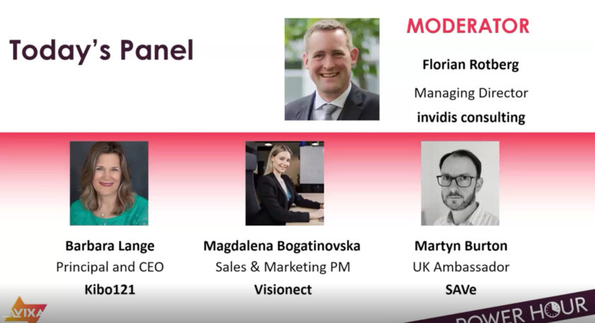 Panelists of the D=Sign Power Hour Sustainability (Image: AVIXA)