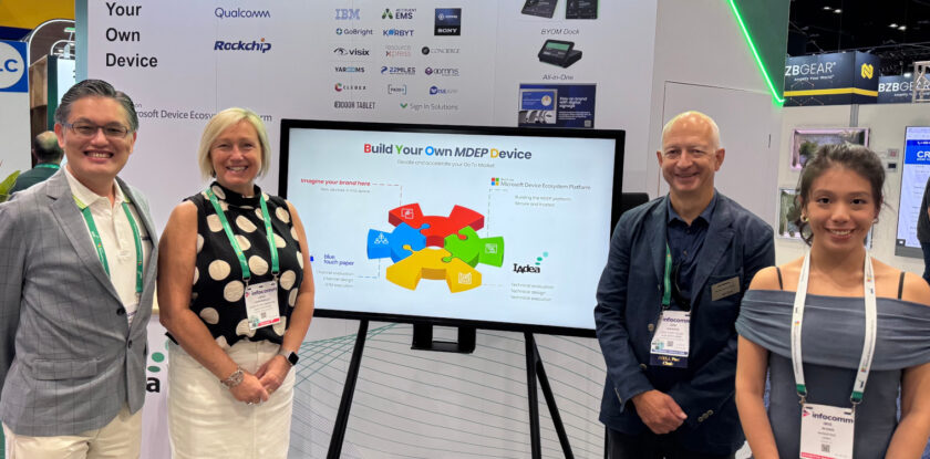From left: John C. Wank, CEO at Iadea, Jane Hammersley and Jon Sidwick, co-founders of Blue Touch Paper and Iris Wang from Iadea (Image: Blue Touch Paper)