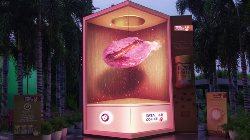 Tata Coffee aroma-anamorphic DooH Campaign (Image: Laqshya Media)