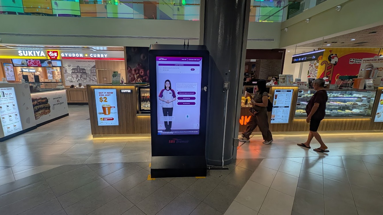 SBS Transit Aiva virtual human in Singapore (Image: invidis)