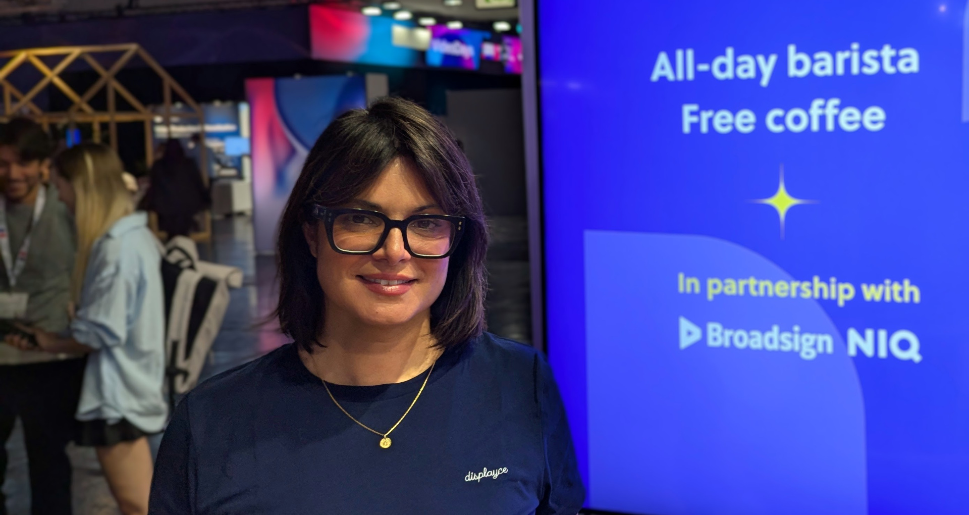 Displayce Co-Founder and CEO Laure Malergue at Dmexco 2025 (Picture: invidis)