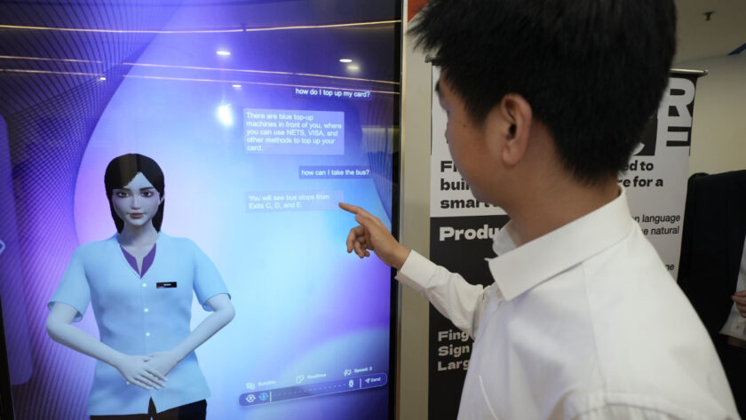 Silvia - the Sign Language Virtual Assistant in Singapore railway stations (Image: SBS Transit)