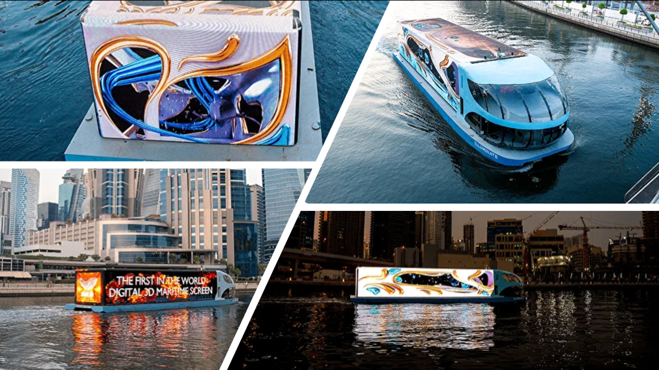 Floating Screens: How Dubai Takes DooH Offshore - Blue Ad 3D DooH Vessel in Dubai (Images: Blue Ad) Blue Ad 3D DooH Vessel in Dubai (Images: Blue Ad)