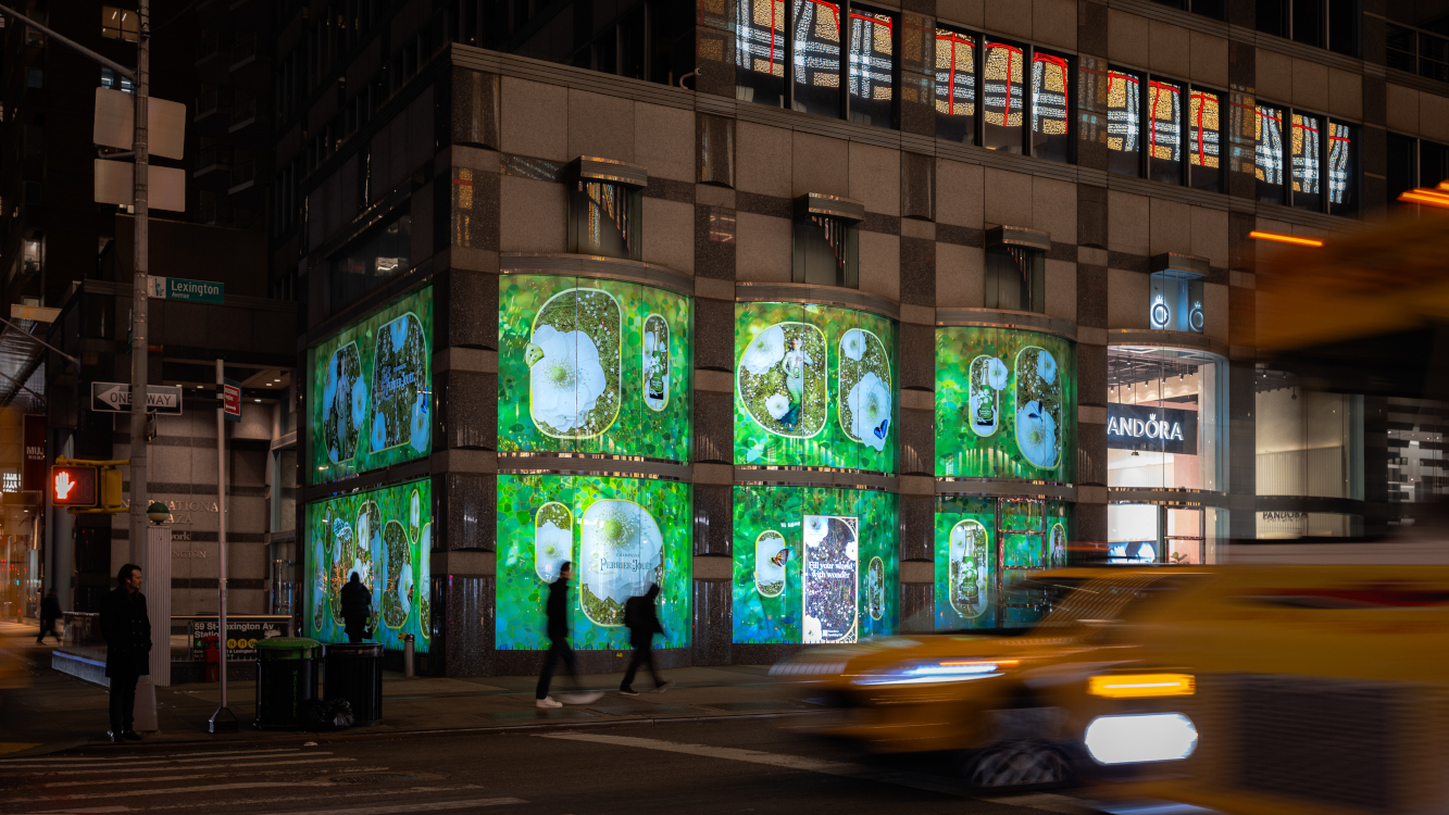Perrier Jouet Champagne DooH campaign in NYC (Image: Visual Feeder)