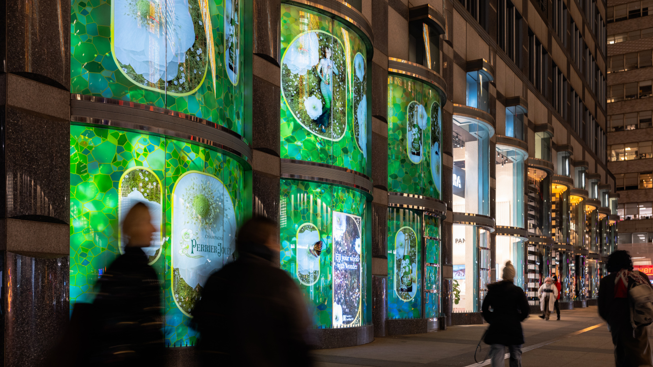 Perrier Jouet Champagne DooH campaign in NYC (Image: Visual Feeder)