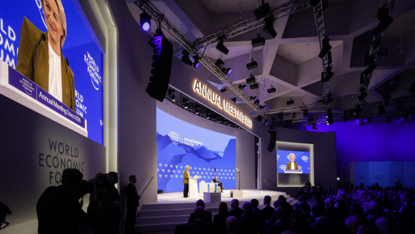 Ursula von der Leyen, President of the European Commission, in the World Economic Forum in Davos (Image: EC - Audiovisual Service)