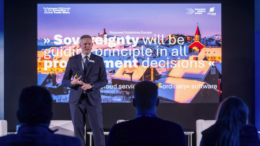 Florian Rotberg of invidis presenting the Tradescape keynote (Image: ISE)