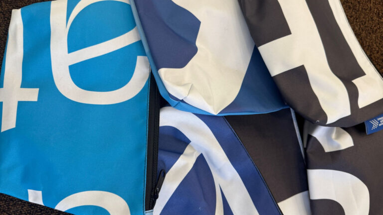 ISE- Upcycling - Old ISE Banner become bags (Image: ISE)