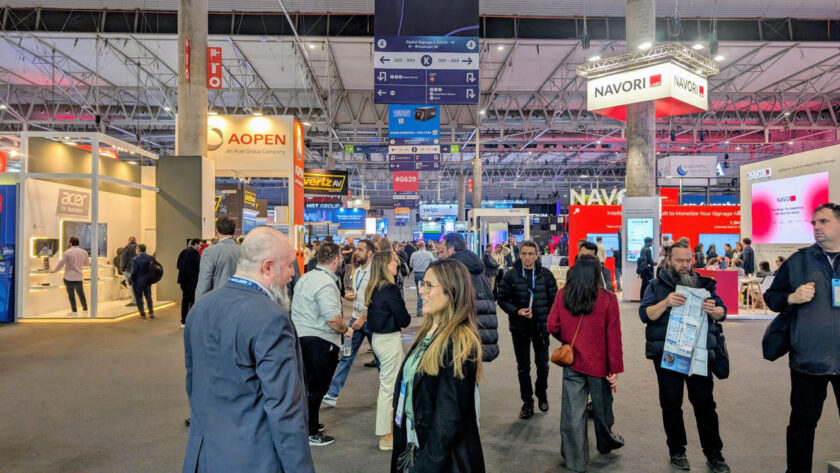 The digital signage hall at ISE 2026 (Image: invidis)