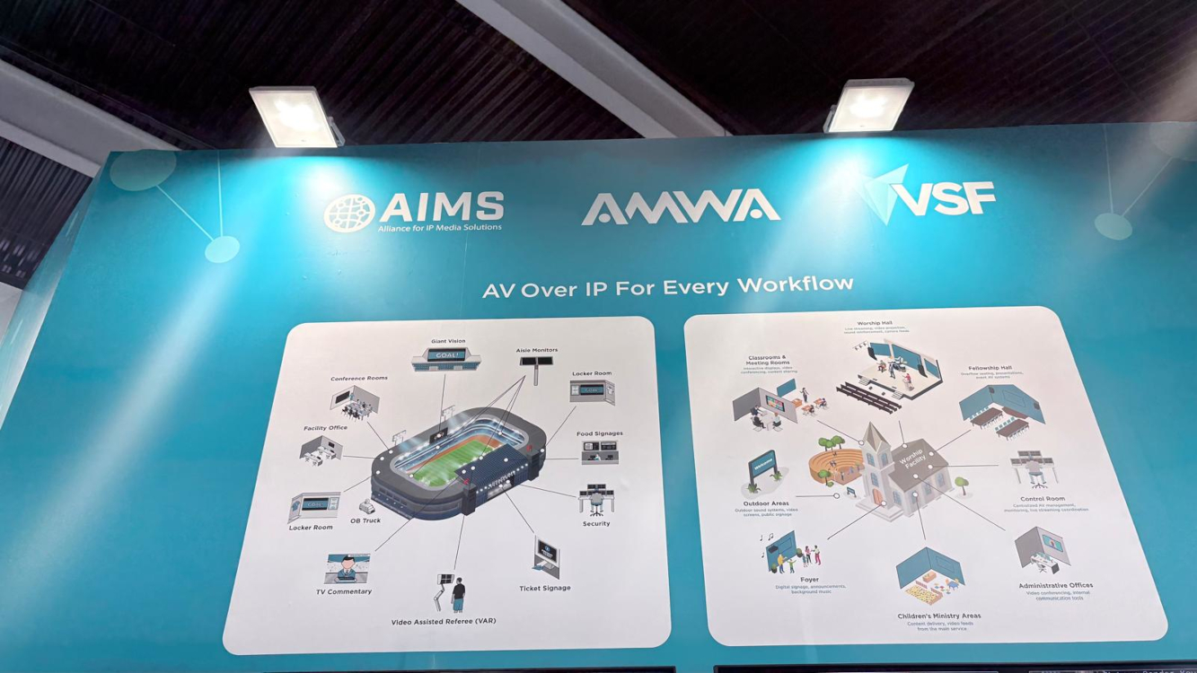 AV-over-IP: AIMS Debuts IPMX Standard at ISE - Example scenarios for IPMX-certified products included a sports stadium and a church. (Image: invidis) Example scenarios for IPMX-certified products included a sports stadium and a church. (Image: invidis)