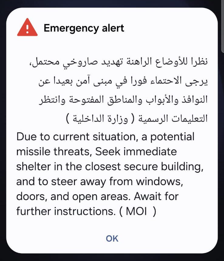 Dubai Emergency Alert (Image: Screenshot)