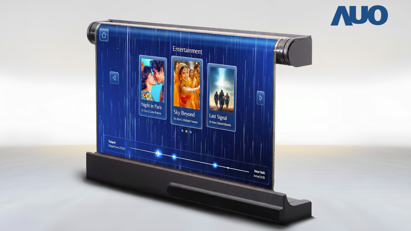 AUO: Fully Rolled-Up – Rollable MicroLED - AUO Rollable MicroLED (Image: AUO) AUO Rollable MicroLED (Image: AUO)