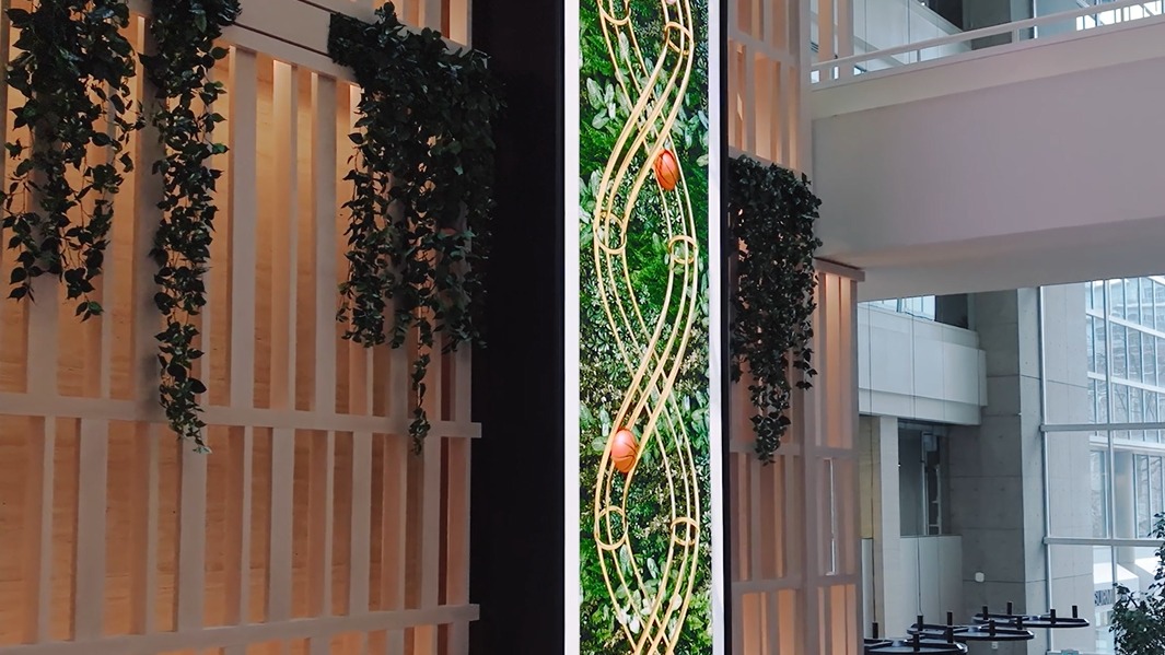 Berczy Square installation continuously evolves using realtime data inputs, including weather, time, and seasonal changes (Image: Gentilhomme)