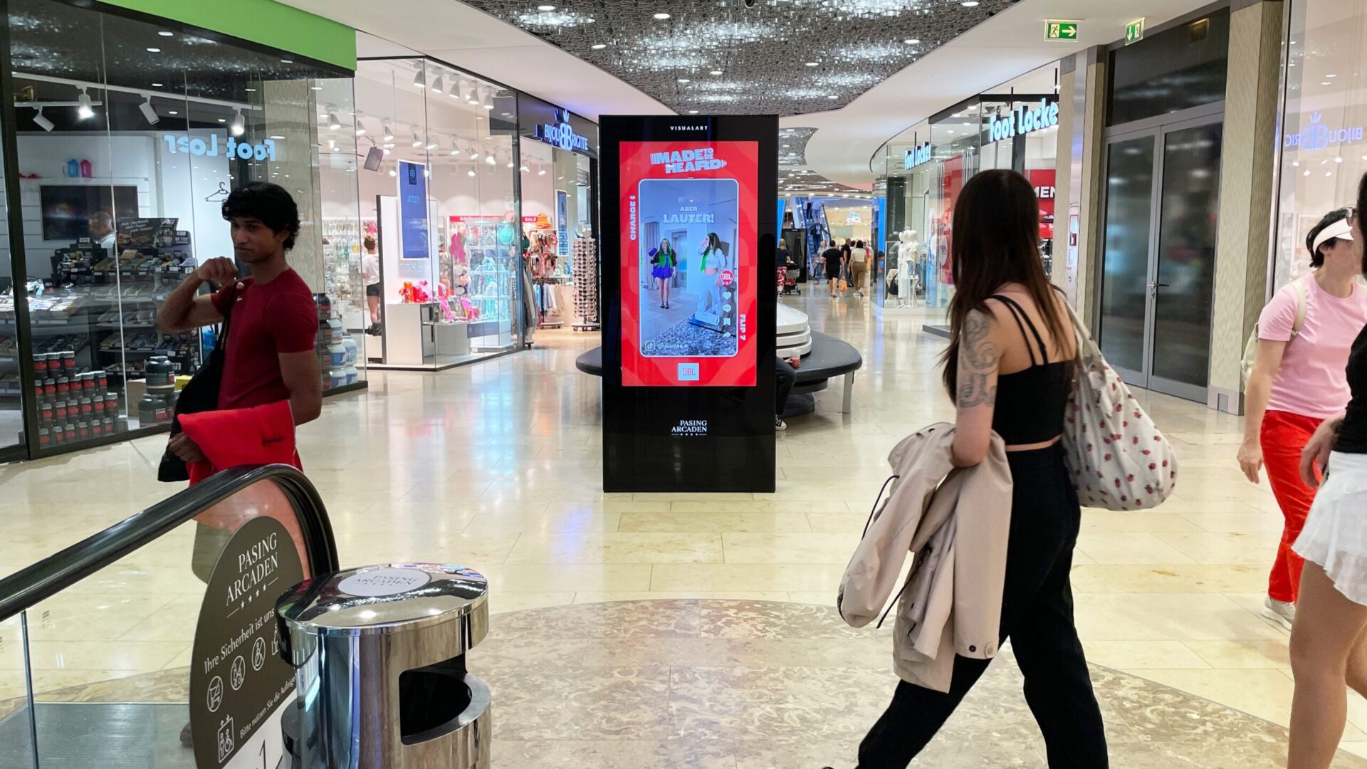 A TikTok-style digital out-of-home campaign runs on a mall display network (Image: Vistar Media)