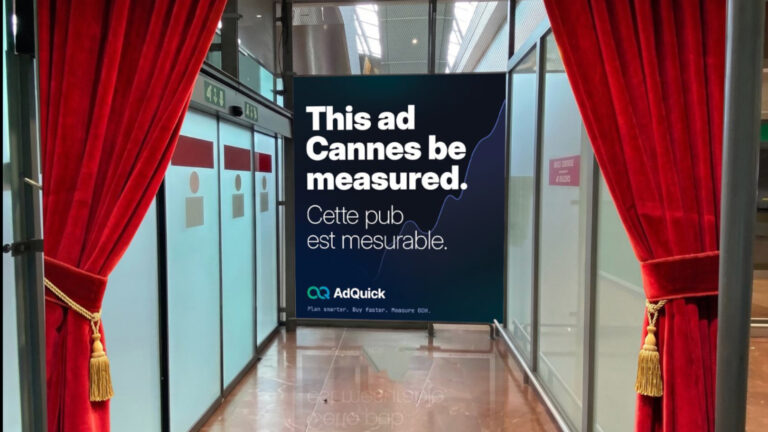 "This ad Cannes be measured": Adquick campaign for the Cannes Lions this year (Image: AdQuick)