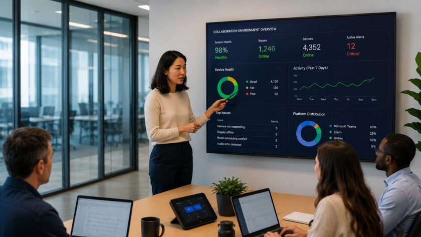 AVI-SPL's Enterprise Managed Services platform provides centralized monitoring and management of collaboration and workplace technologies across enterprise environments (Image: AVI-SPL)