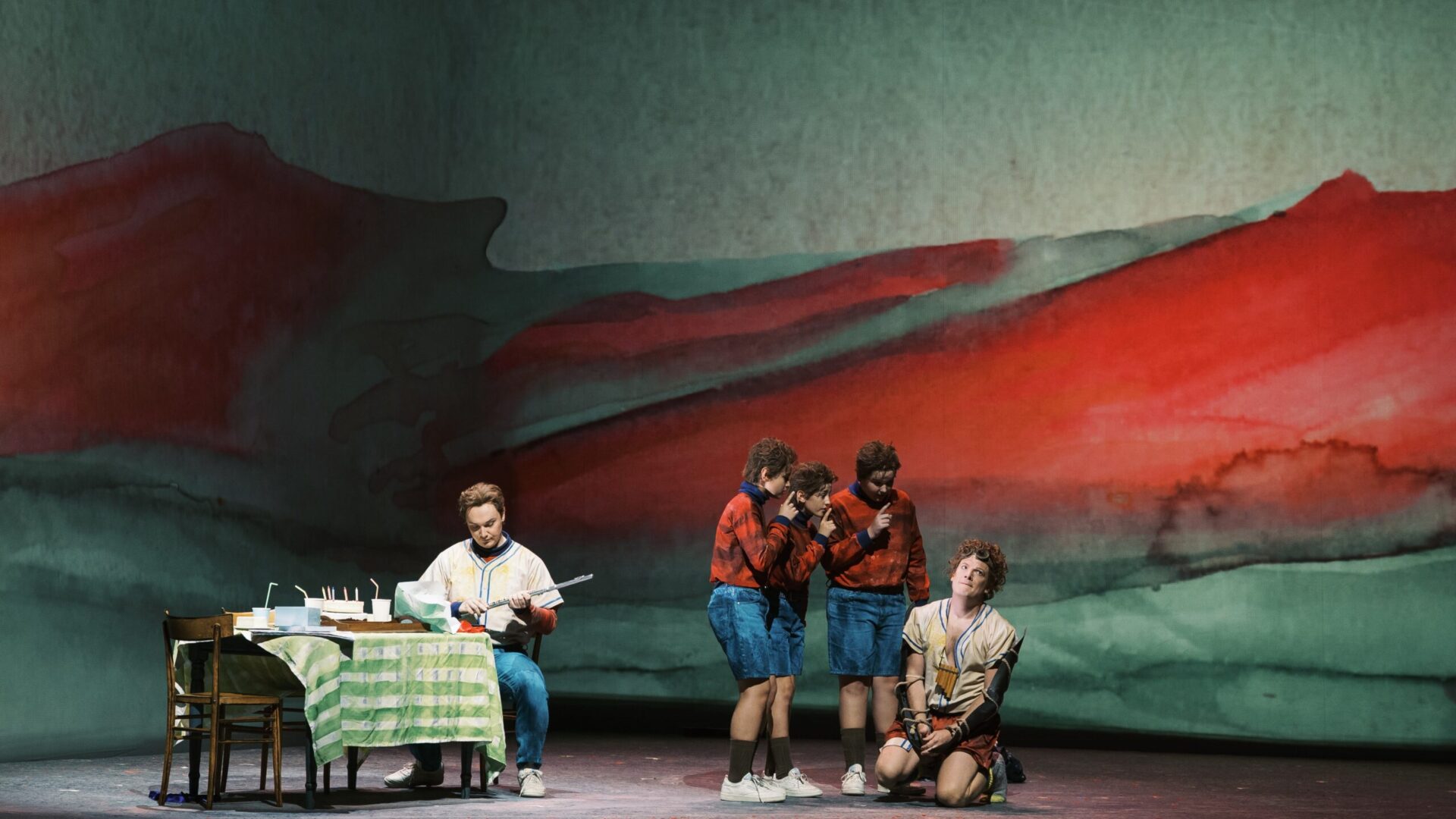 Projection-mapped visuals replace traditional stage scenery in Volksoper Wien's production of The Magic Flute, with Stage Precision software synchronizing content across moving projection surfaces (Image: Volksoper/Marco Sommer)