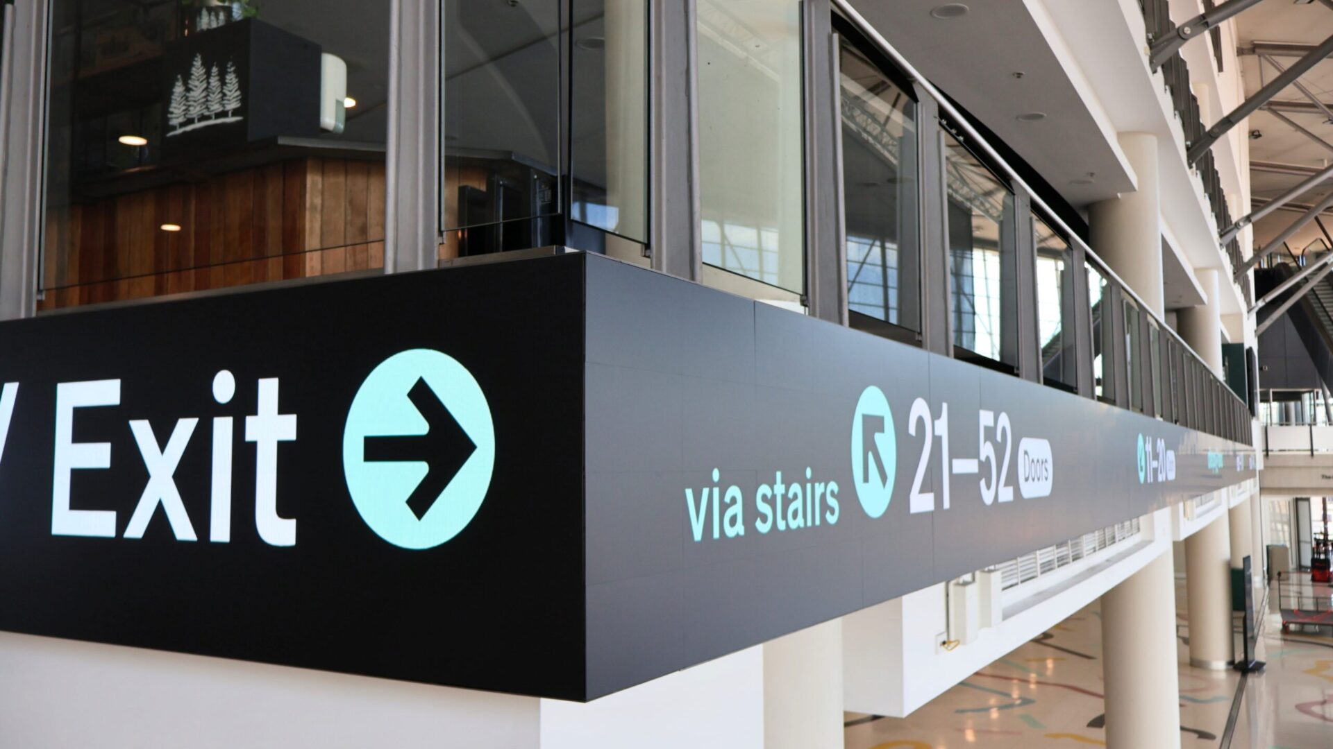 Custom-mounted COB ribbon LED displays bring digital wayfinding to Afterpay Arena's Grand Foyer (Image: Outsource Resource)
