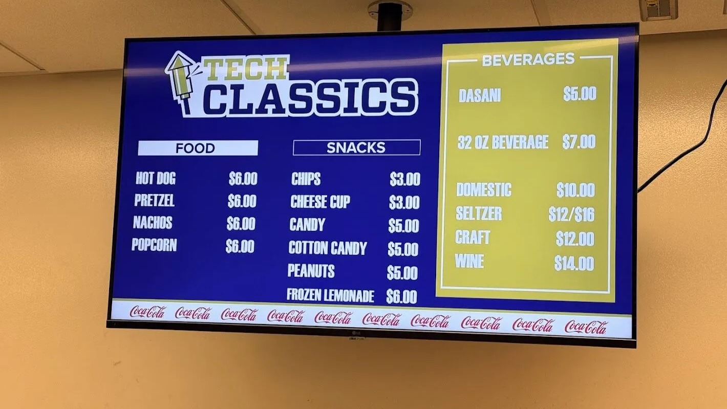 Digital concession menu boards are among the applications supported by Georgia Tech's new Novisign-managed digital signage network (Image: Novisign)