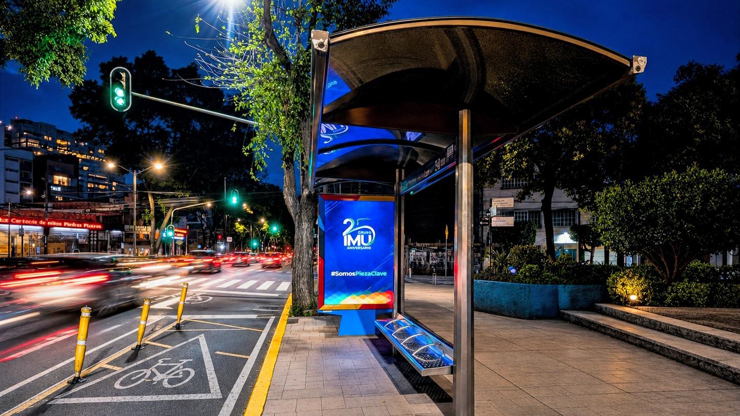 DooH: Viooh Expands Programmatic Reach in Mexico With Grupo IMU - Grupo IMU's digital bus shelter network is now available through Viooh's programmatic DooH platform in Mexico (Image: Viooh)
Grupo IMU's digital bus shelter network is now available through Viooh's programmatic DooH platform in Mexico (Image: Viooh)