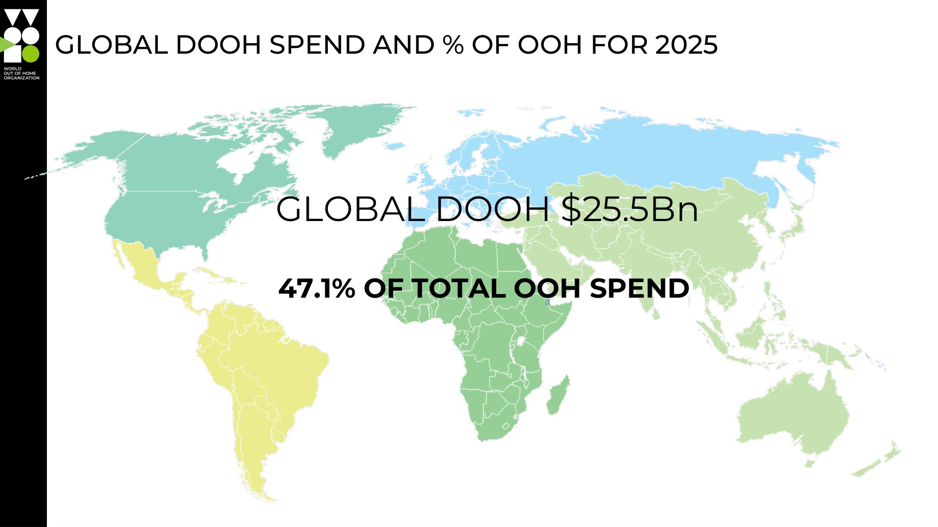 DooH accounted for US$25.5 billion, or 47.1% of global OoH advertising revenue, in 2025 (Image: WOO)