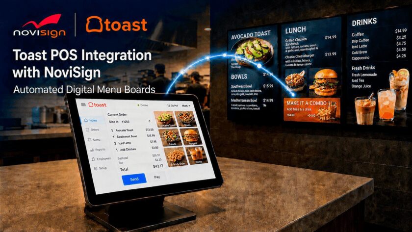 Novisign Connects Toast POS Data With Digital Menu Boards