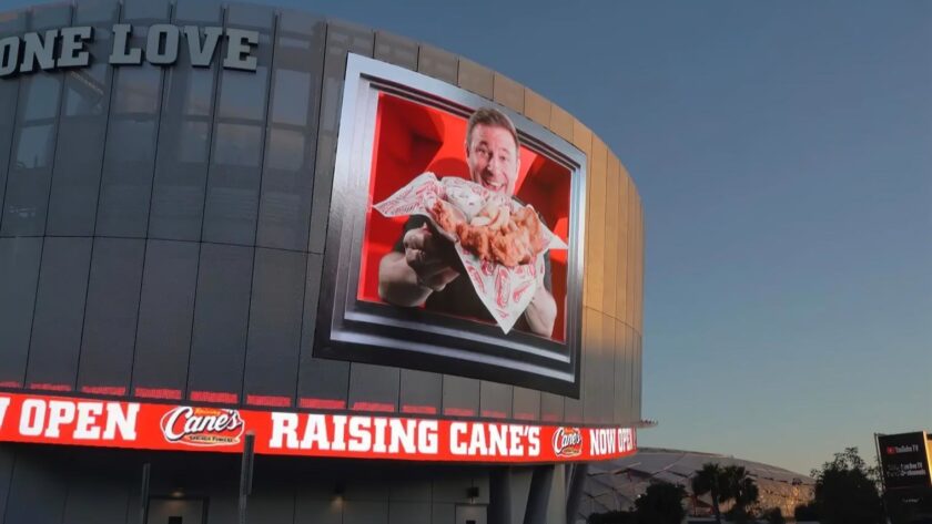 Raising Cane’s Opens Inglewood Restaurant with Anamorphic LED