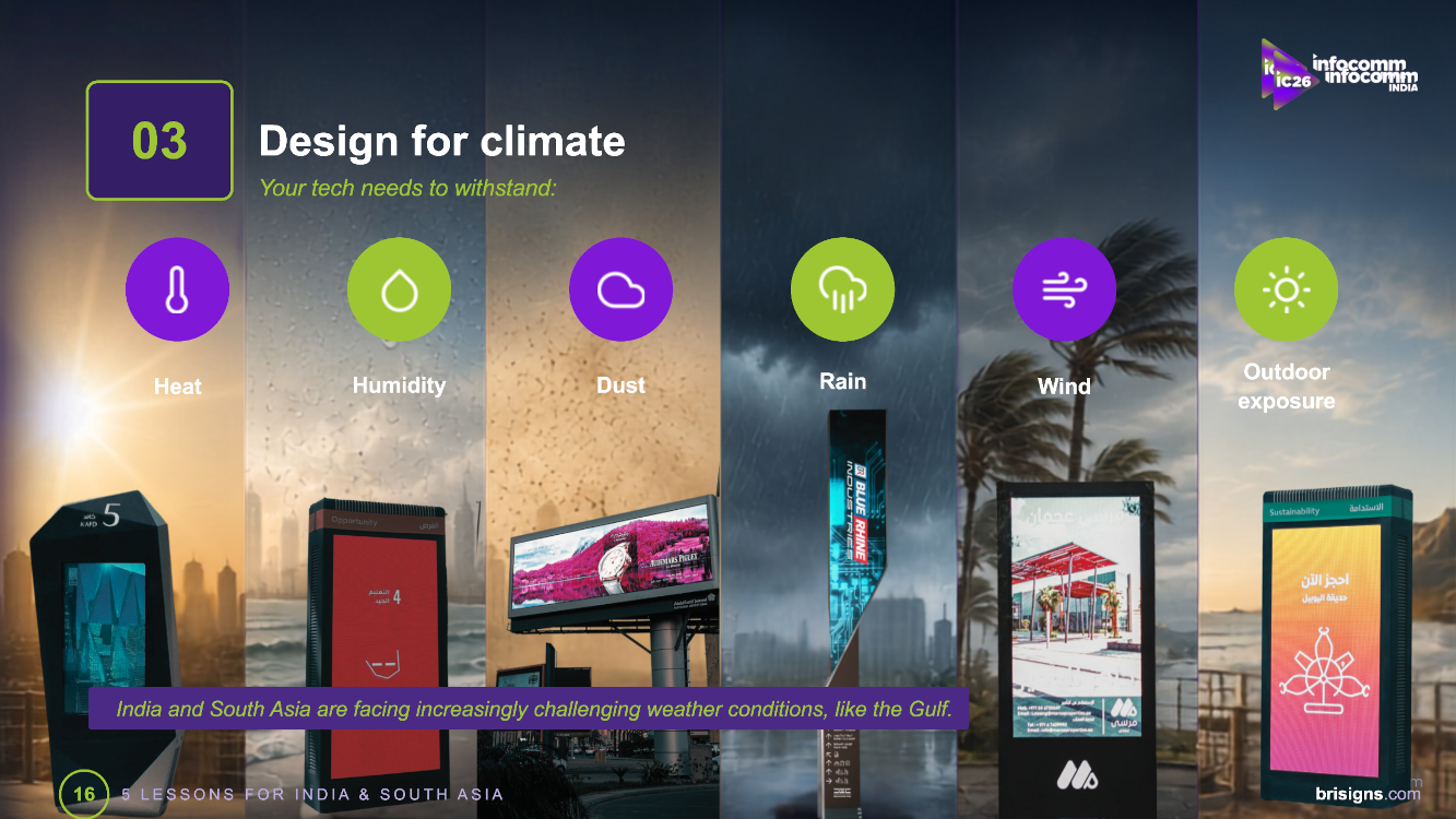 Challenges of outdoor signage in the Gulf and India (Image: Blue Rhine)