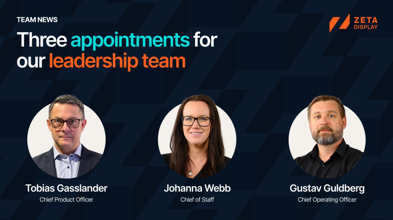 Three Executive Appointments: Zetadisplay Strengthens Leadership Team - Three leadership announcements by Zetadisplay (Image: Zetadisplay) Three leadership announcements by Zetadisplay (Image: Zetadisplay)