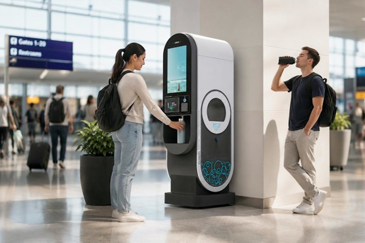 Connected Infrastructure: Waco Adds Digital Signage To Smart Public Water Stations - Waco Corp.’s redesigned Atlas public water refill station features an integrated digital display (Image: Waco) Waco Corp.’s redesigned Atlas public water refill station features an integrated digital display (Image: Waco)