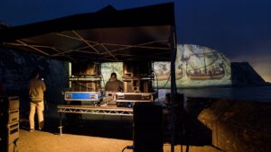 Four Projectors And No Grid Power On The White Cliffs