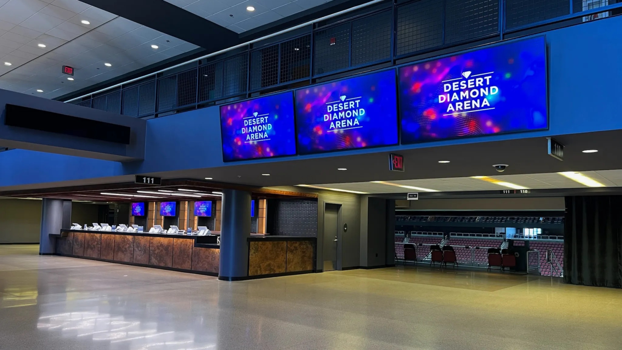 Digital displays at Desert Diamond Arena in Glendale, Arizona, one of Pattison ID’s North American venue projects (Image: Pattison)