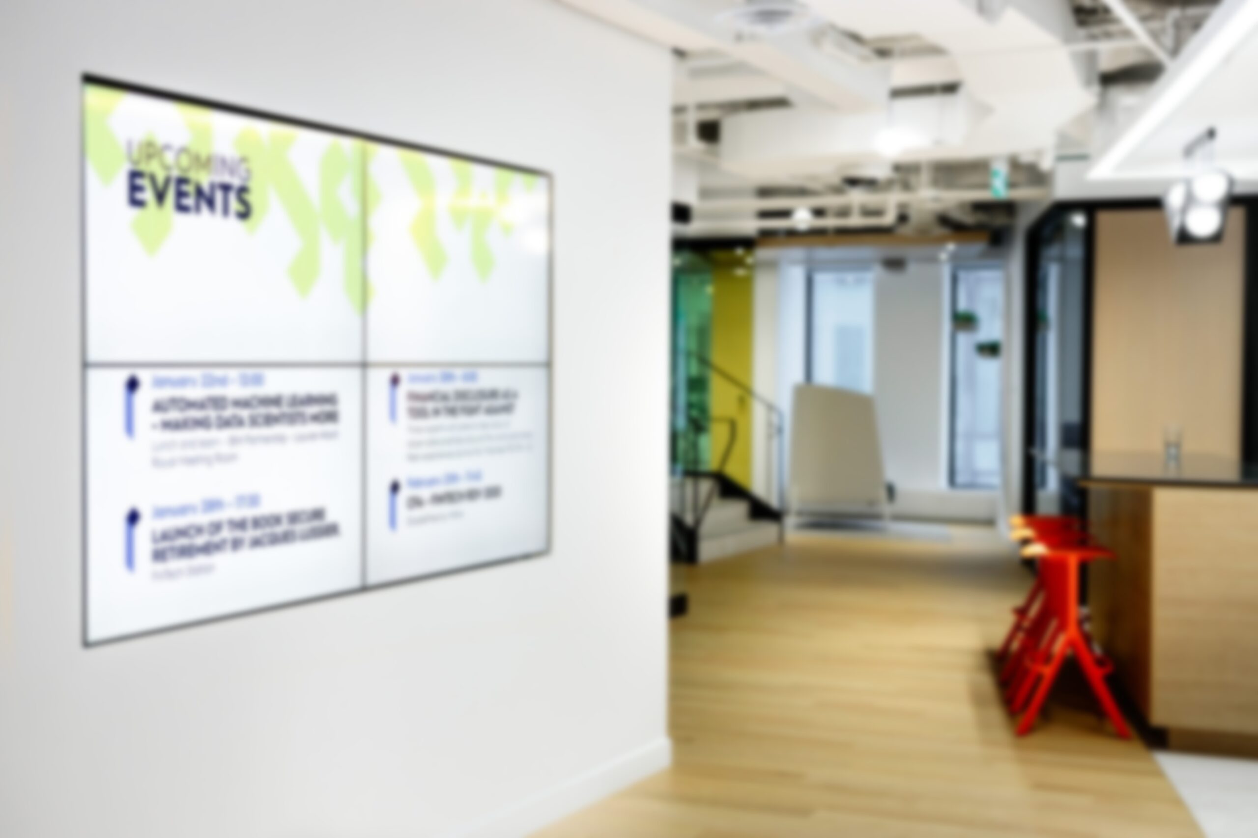 Montreal’s FinTech Station Uses Digital Signage Network To Inform Tenants, Guests FinTech digital signage