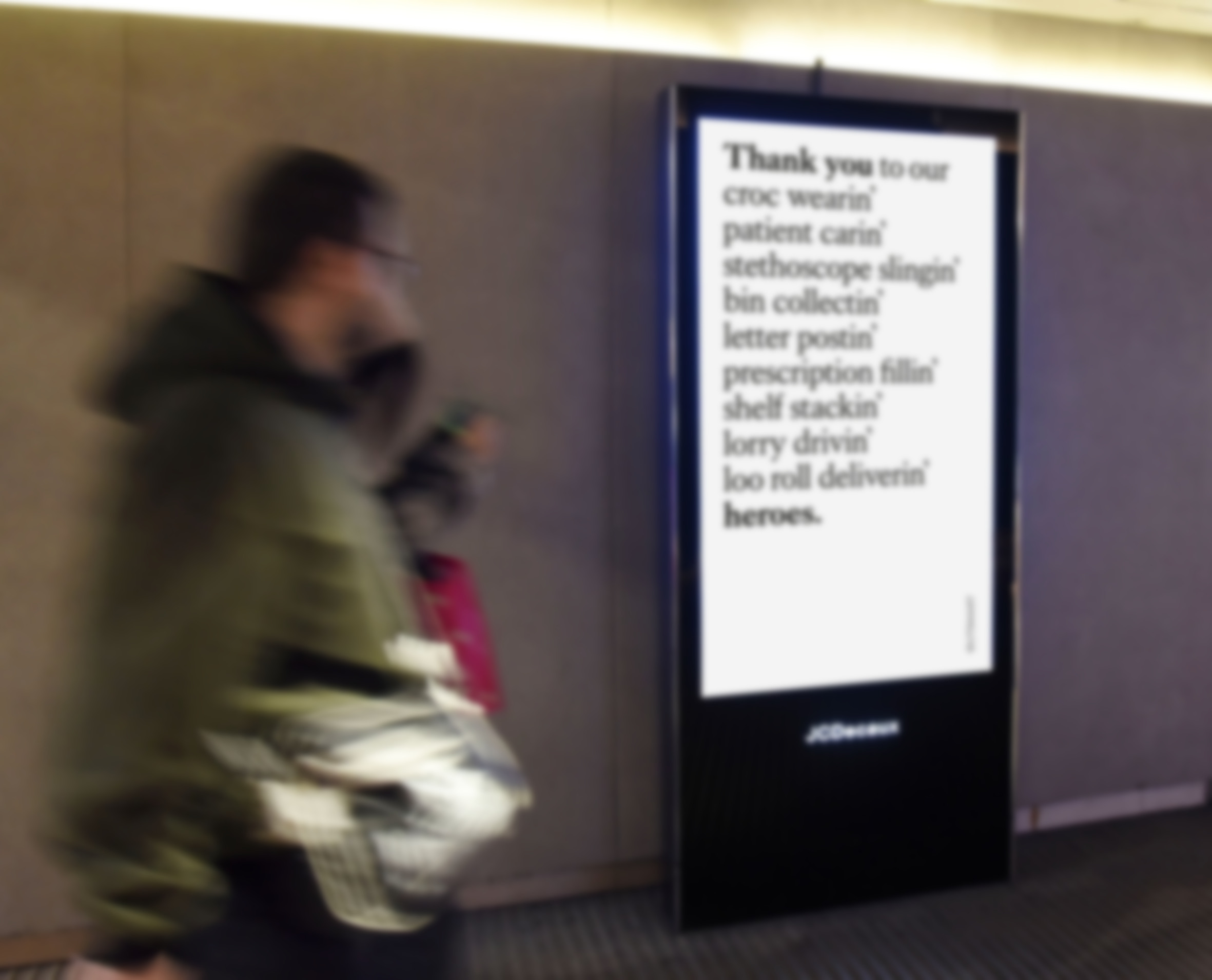 UK DOOH Campaign Thanks All Frontline Workers NHS thank you