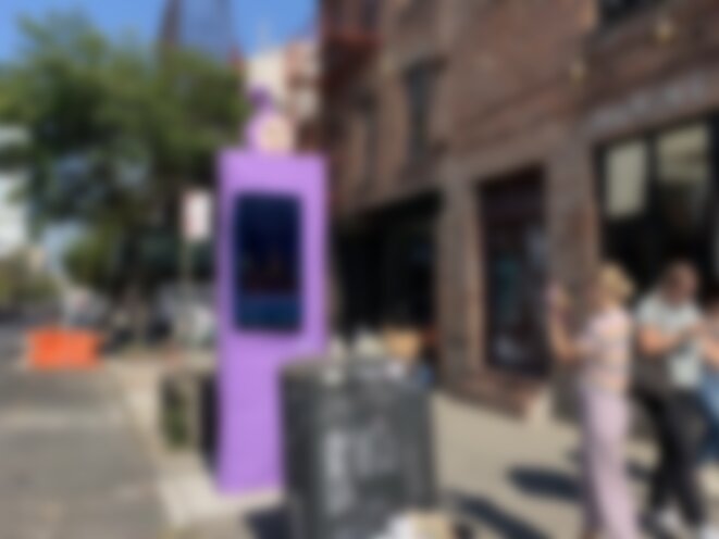 LinkNYC Smart City Kiosks Mysteriously “Dressed” As Teletubbies - Photo: Gothamist