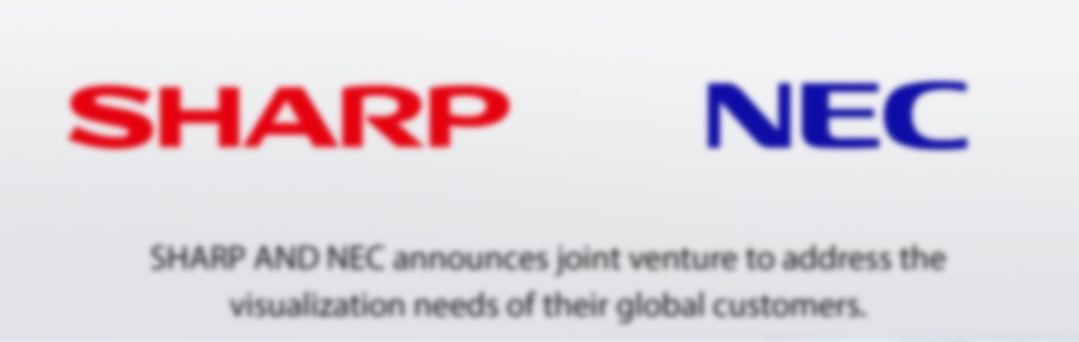 Sharp-NEC Finally Formalized; Now Sharp NEC Display Solutions, or SNDS