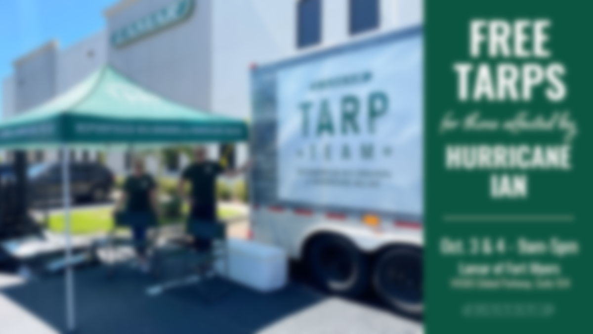 Lamar Repurposes Vinyl Billboard Prints As Tarps For Florida Homeowners With Hurricane-Damaged Roofs