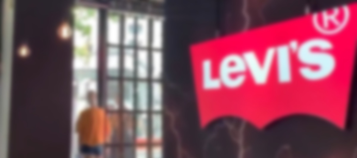 Projection Brings Levi’s Iconic Batwing Label To Life In Store