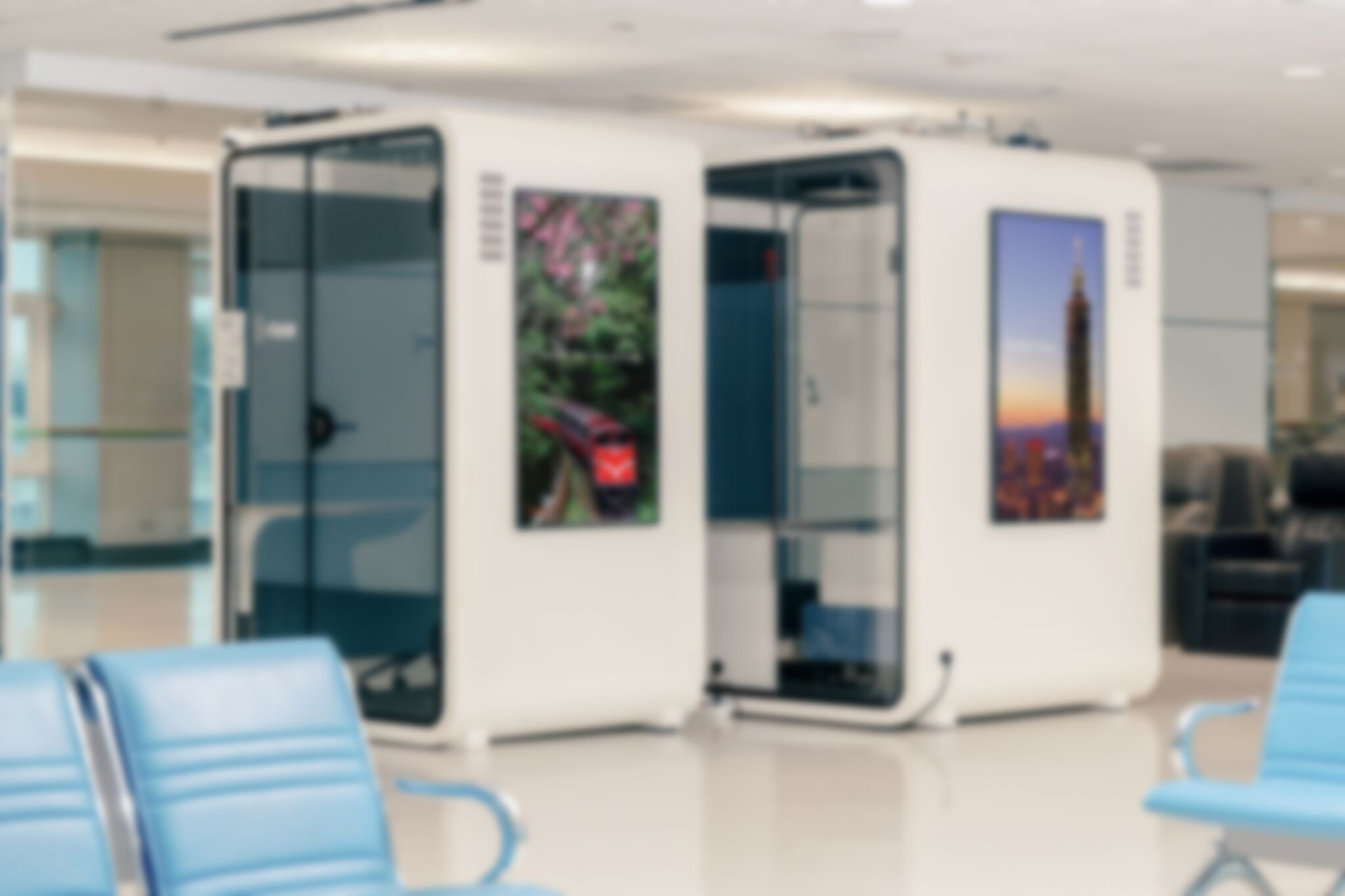 AUO Display Plus Debuts Screen-Integrated Meeting Pods For Airports