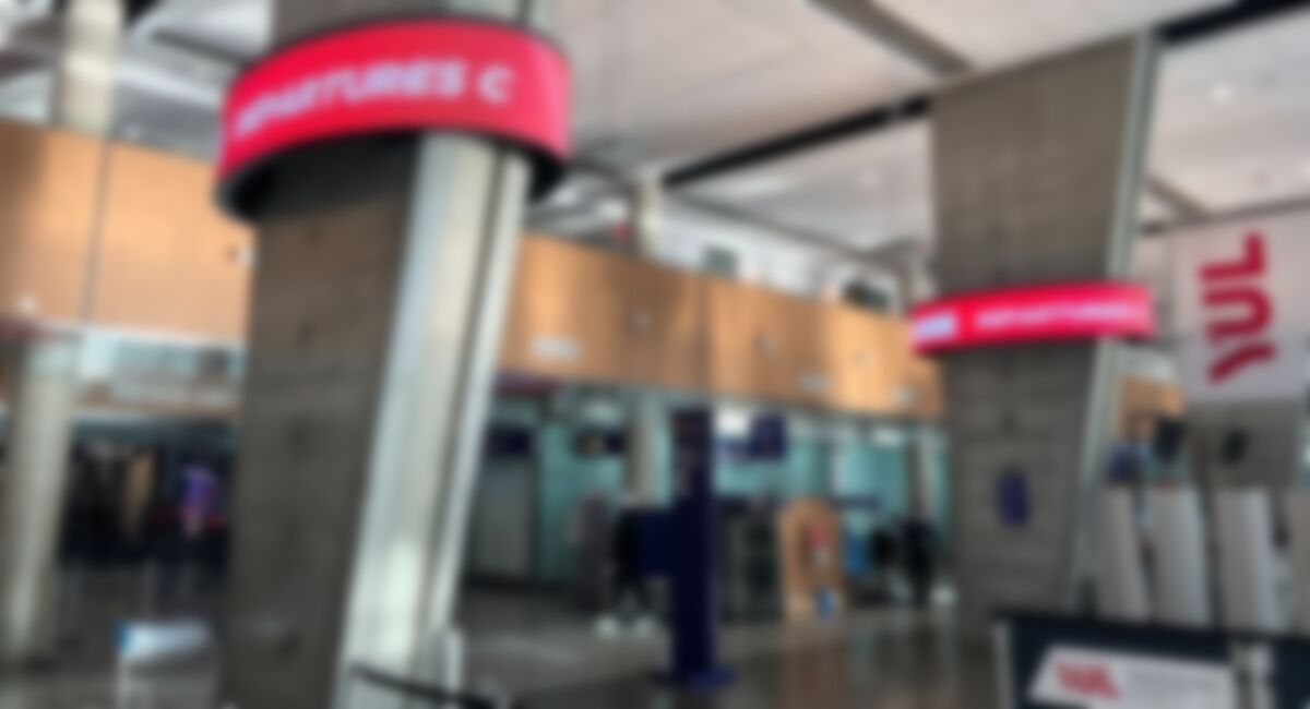 Wayfinding LED Halos Wrap Columns At Montreal’s Main Airport