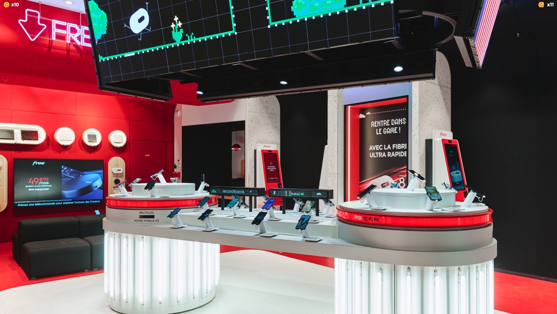 French ISP Free Opens Screen-Filled Experiential Concept Store In Paris-Area Mall