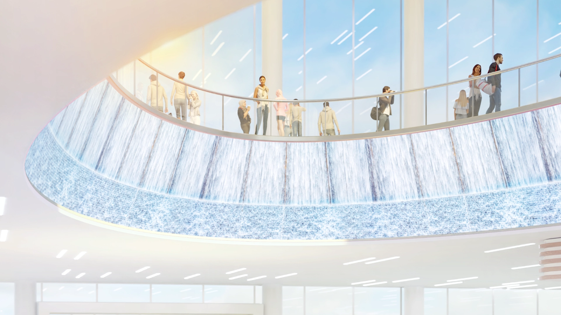 Big Multimedia Cylinder Display Previewed For Houston Airport’s New Int’l Terminal